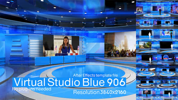 Virtual Studio Blue - VideoHive 32321252