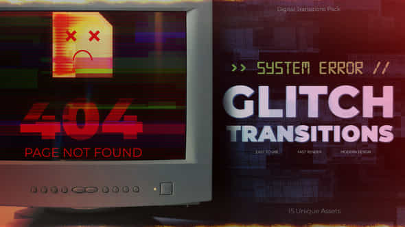 System Error Glitch Transitions - VideoHive 50658244