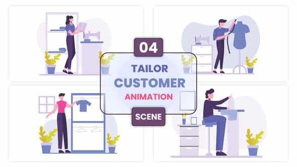 Tailor Customer Clothes Illustration Scene - VideoHive 52647438