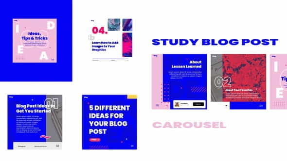 Study blog post carousel instagram - VideoHive 30881843