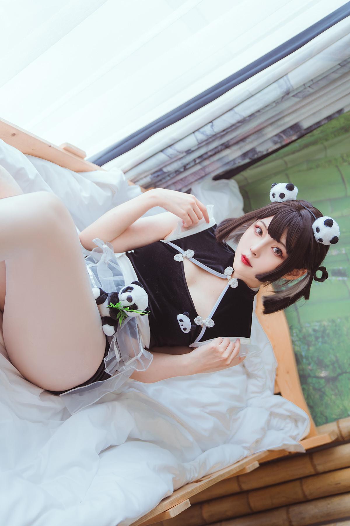Cosplay Natsuko夏夏子 熊猫女仆(8)