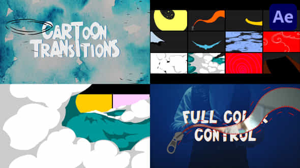 Abstract Cartoon Transitions - VideoHive 43310728