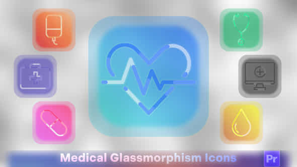 Medical Glassmorphism Icons - VideoHive 51537748