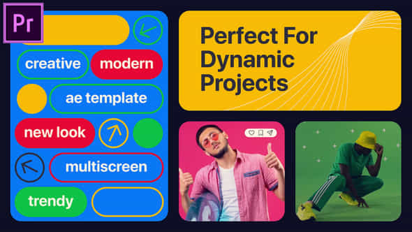 Modern Motion Opener Multiscreen Slideshow Mogrt For Premier Pro - VideoHive 54019507