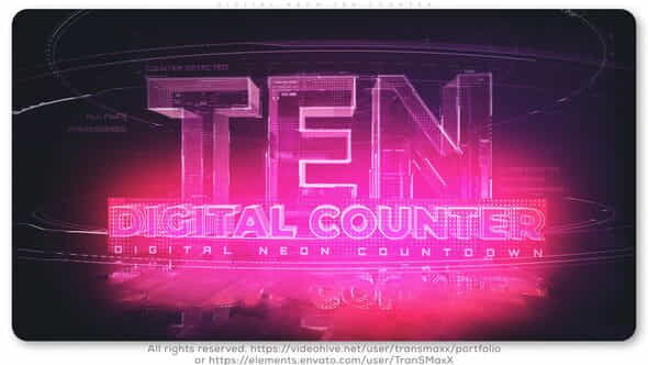 Digital Neon TEN Counter - VideoHive 26319979