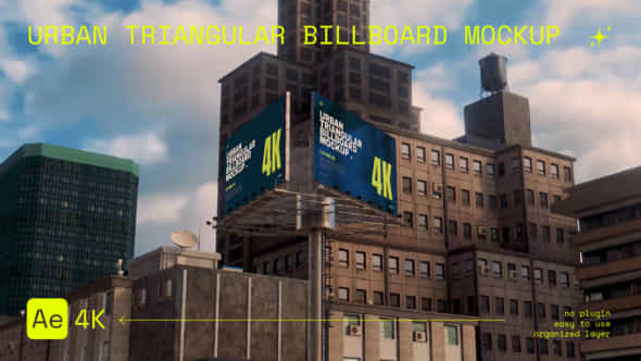 Urban Triangular Billboard Mockup - VideoHive 57245558
