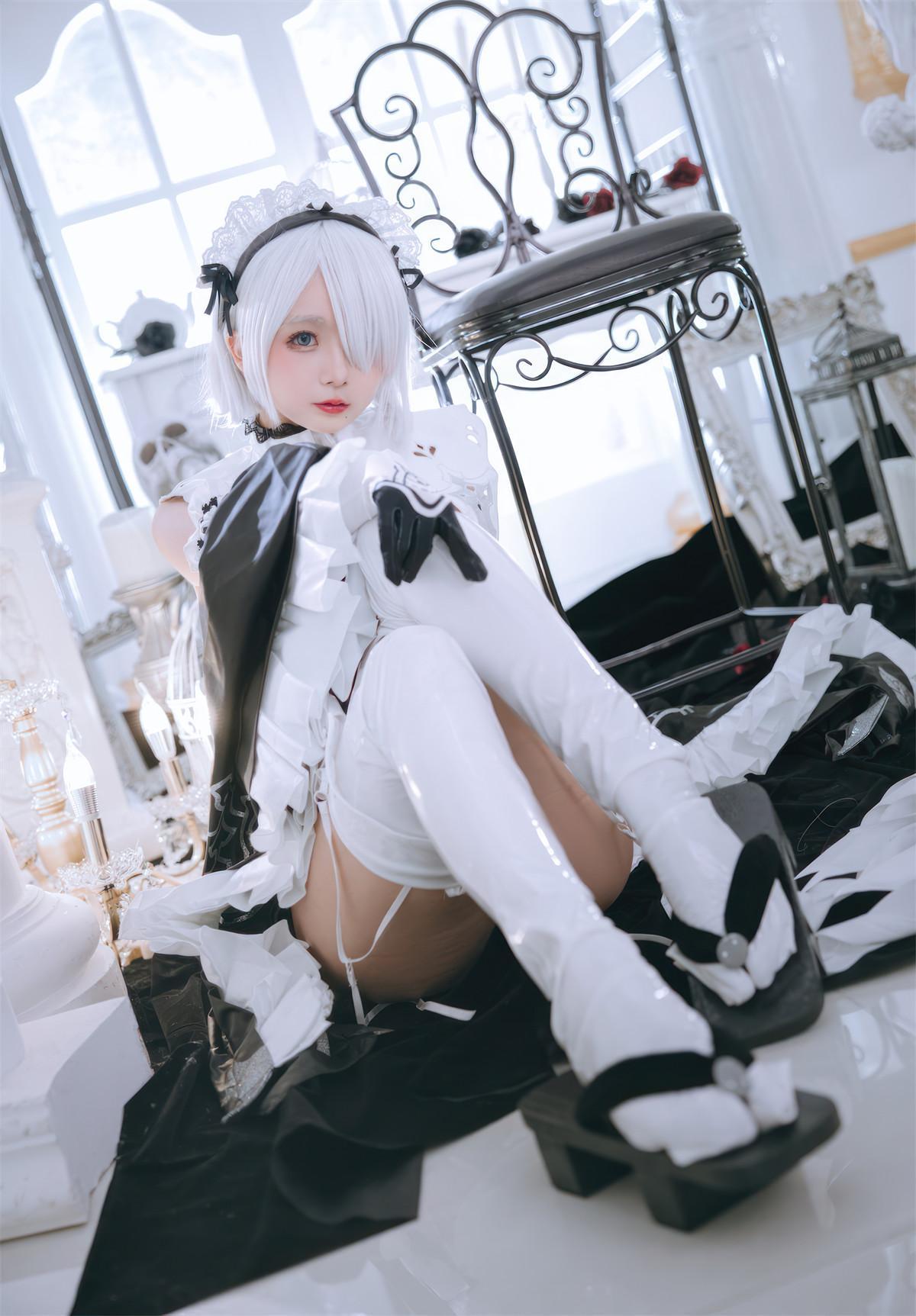 Cosplay Rinaijiao日奈娇 2B奶盖女仆 Set.02(22)