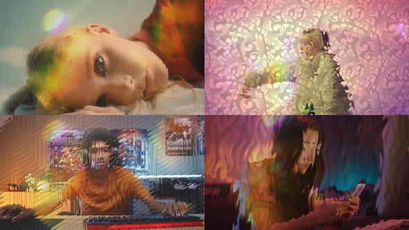 Distortion Glass And Light Leak Overlays - VideoHive 55973803