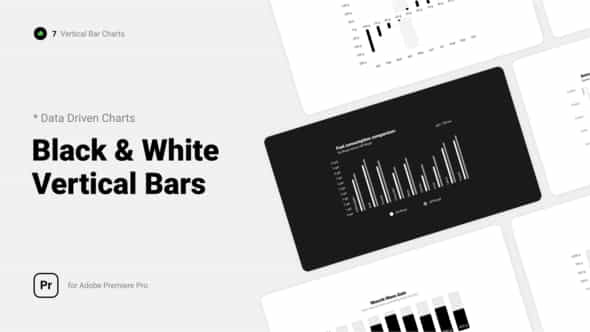 Black White Vertical Bar Charts L Mogrt For Premiere Pro - VideoHive 39439258