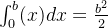 \int_{0}^{b} (x) dx = \frac{b^2}{2}