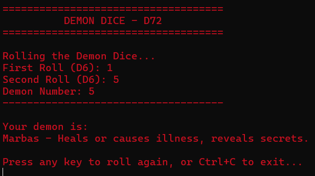 Demon Dice D72 Preview