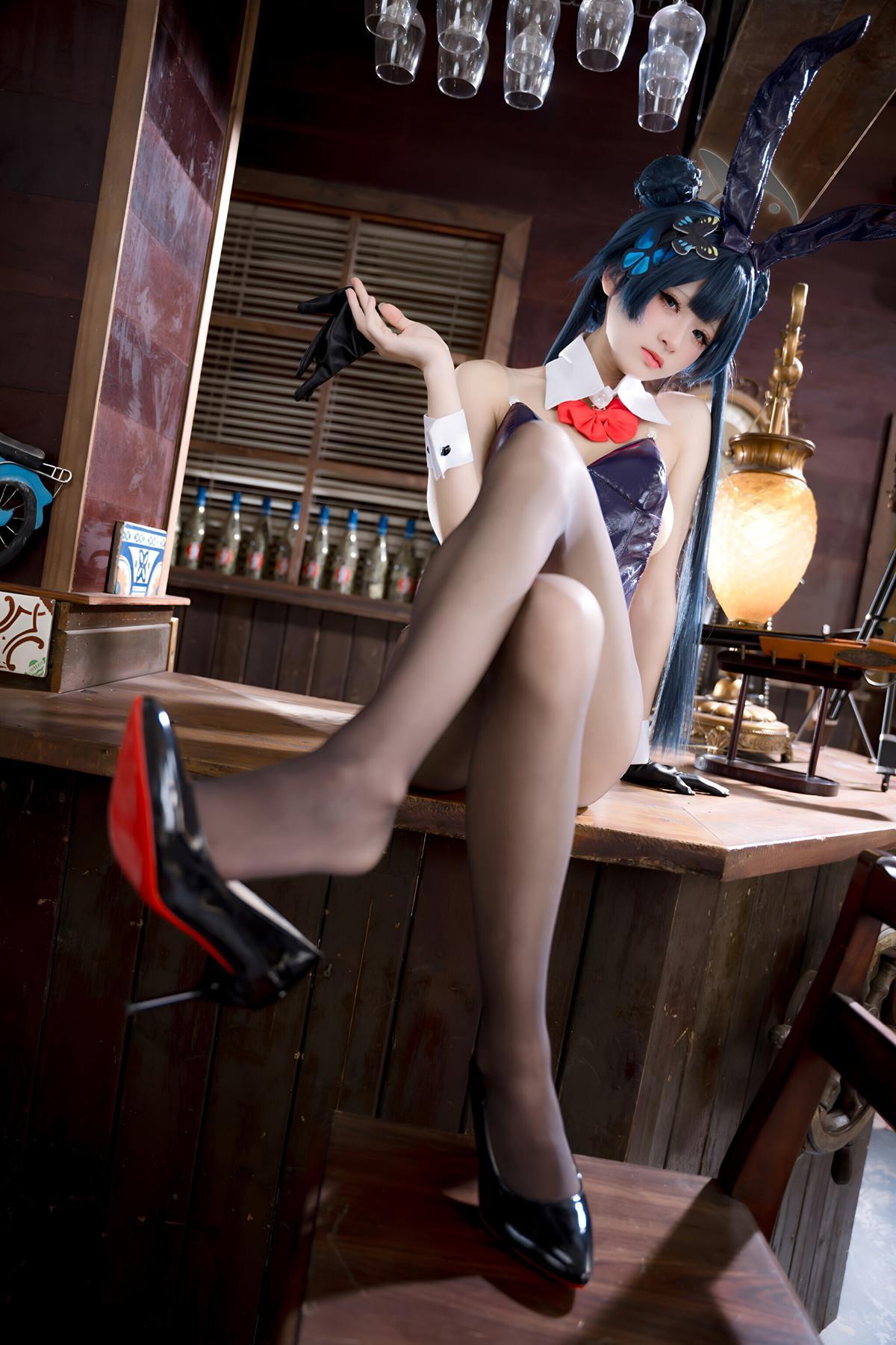 Cosplay 九柒喵 – 蔚蓝档案 龙华妃咲 兔女郎(8)