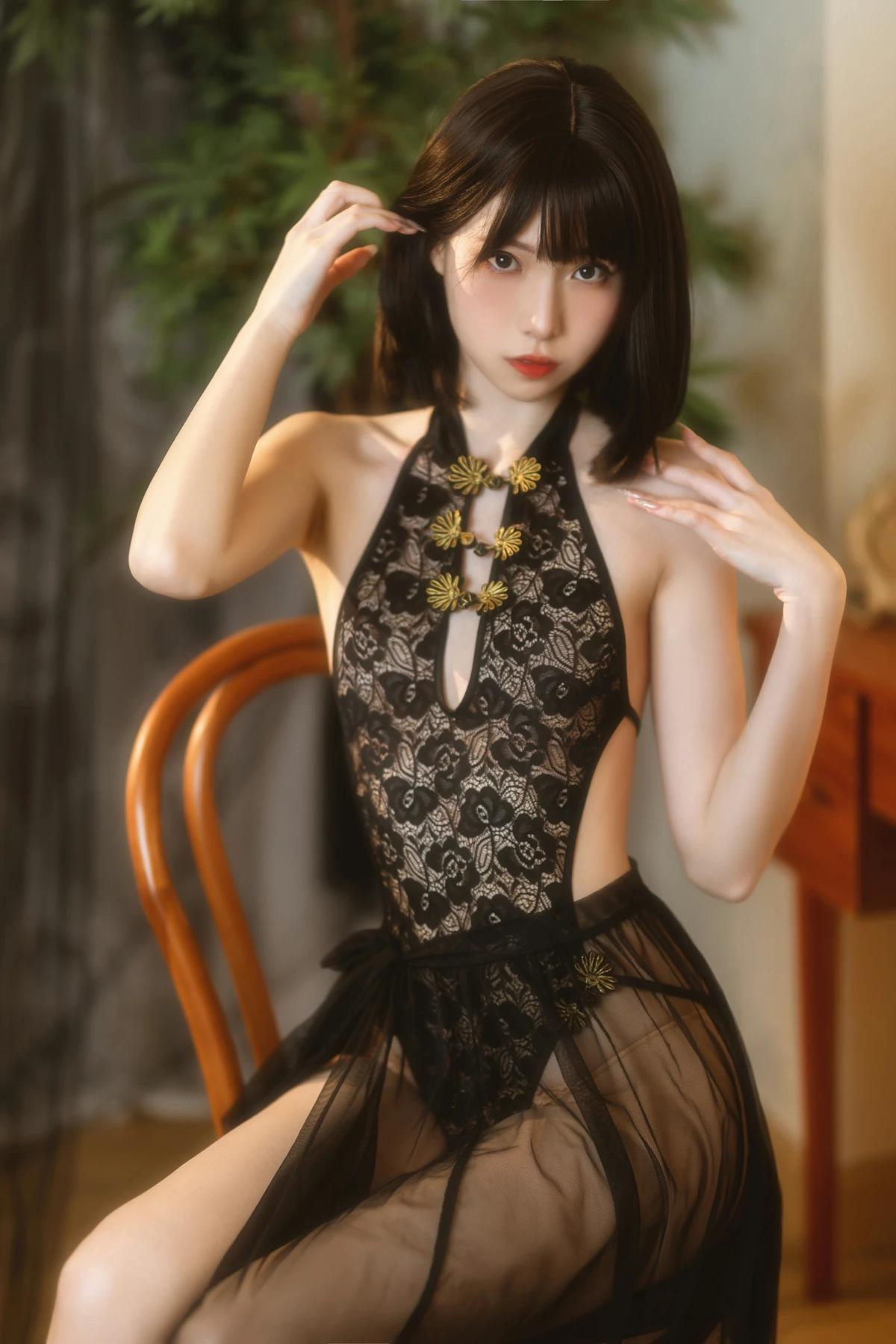 Cosplay 许岚LAN – 纯欲黑纱(4)