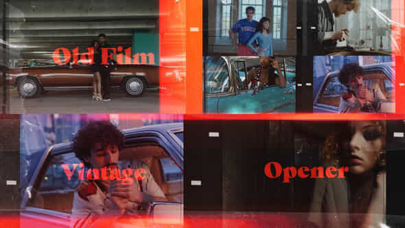Damaged Old Film Reel Intro Authentic Vintage Stip Opener Slideshow For Premiere Pro - VideoHive 55290340