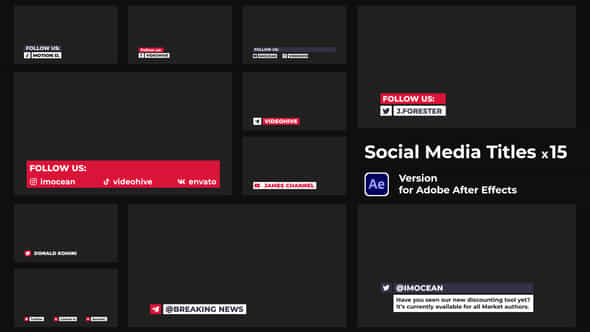 Social Media Titles - VideoHive 44836594