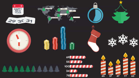 Flat Christmas Infographics - VideoHive 6060442