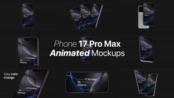 Phone 17 Pro Max 3D Mockups - VideoHive 59607617