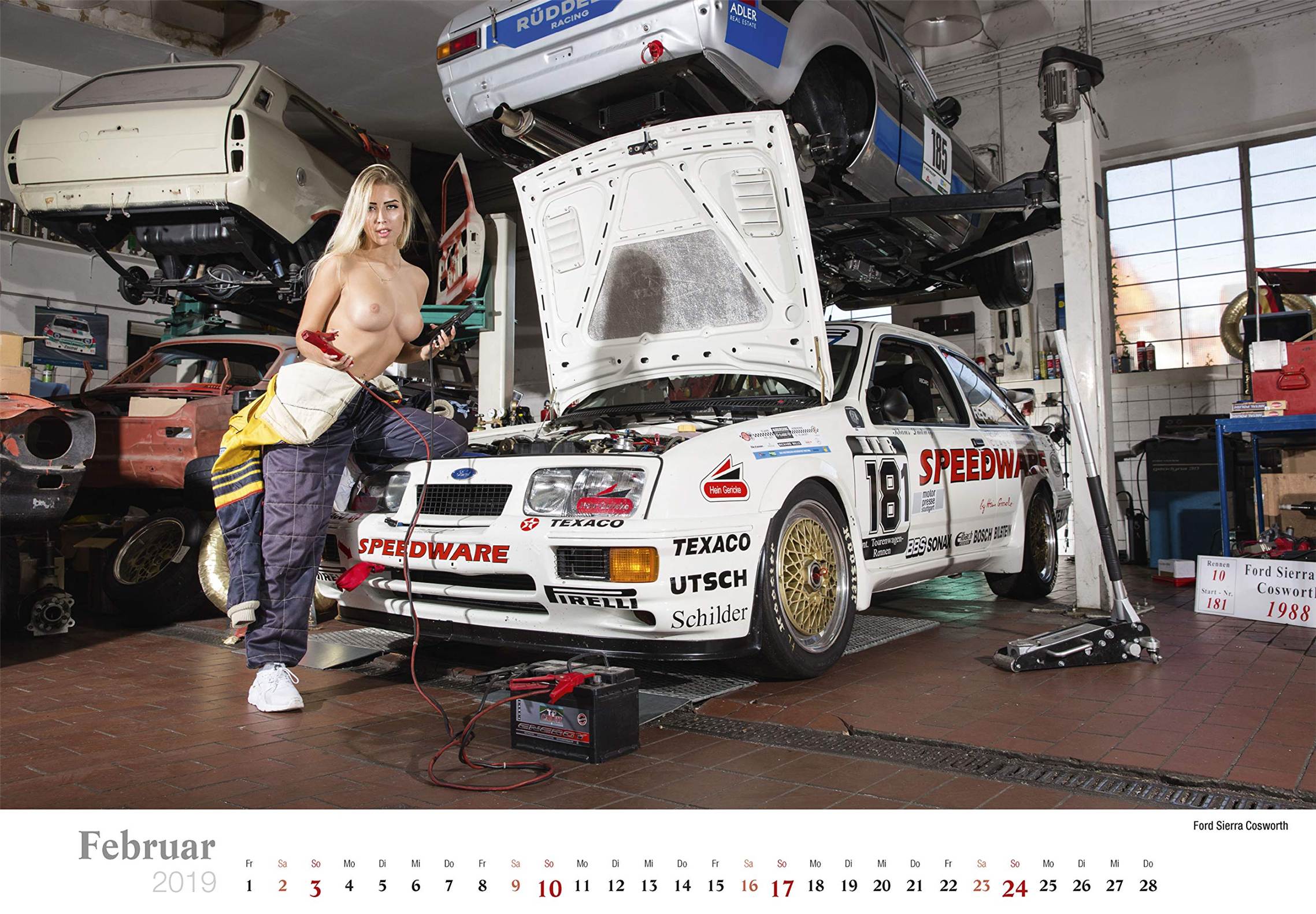 Ford Sierra Cosworth / Schraubertraume / 2019 erotic calendar by Frank Lutzeback Сексуальные девушки ремонтируют автомобили / Ford Sierra Cosworth / Schraubertraume / 2019 erotic calendar by Frank Lutzeback