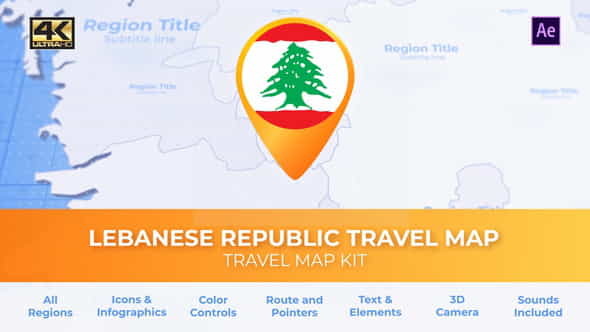 Lebanon Map - Lebanese Republic - VideoHive 30470557