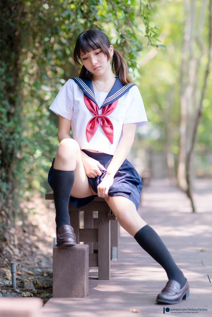 Xiaoding cosplay-green onion campus uniform without holy light set 5