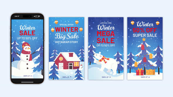 Winter Sale Instagram Stories - VideoHive 55532656