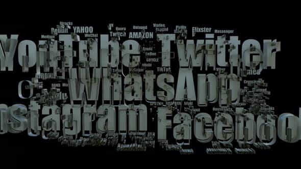Social Media Word Cloud Transition - VideoHive 33411579