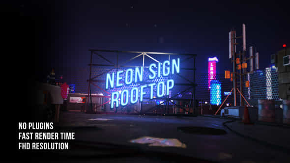 Neon Rooftop Logo - VideoHive 43713623
