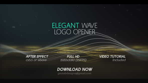 Elegant Wave Logo OpenerlParticles Lines - VideoHive 25444371