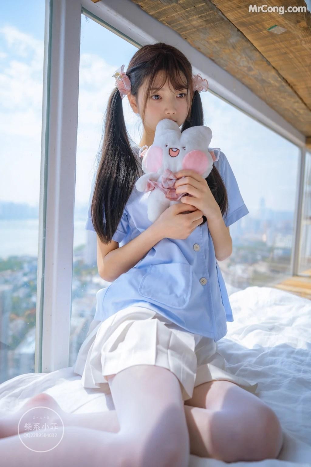 Coser@稚乖画册 Vol.001: 晴空01 白丝双马尾JK (79 photos)(72)
