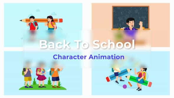 Back To School Animated Scene - VideoHive 36766701