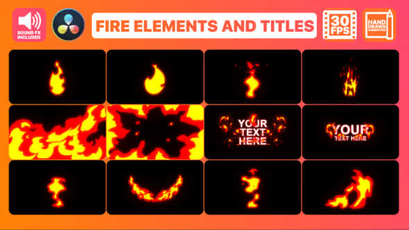 Fire Elements Titles - VideoHive 33807037
