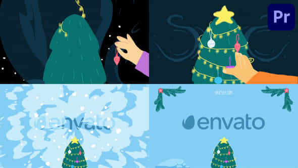 Christmas Tree Decoration Logo Premiere Pro Mogrt - VideoHive 49497274