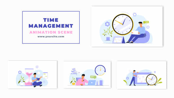 Work Time Management Character Animation Scene - VideoHive 47262457