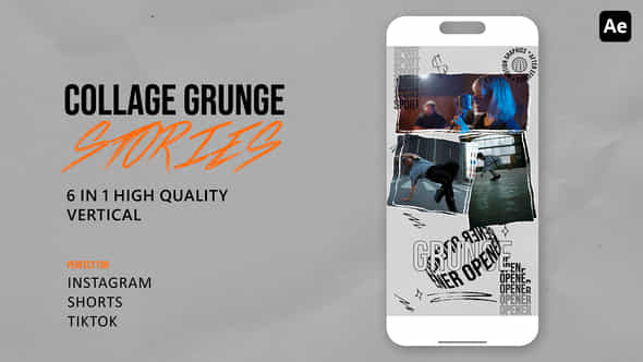Collage Grunge Stories - VideoHive 56792327
