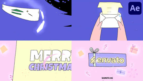 Christmas Letter Logo Opener For After Effects - VideoHive 55499998