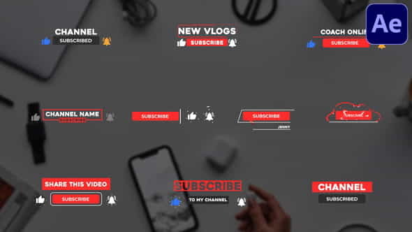 Youtube Subscribe Buttons | After - VideoHive 32323066