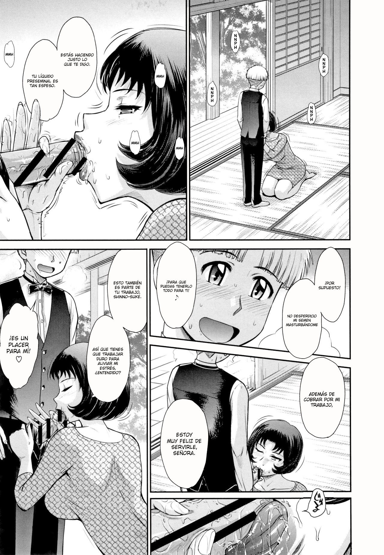 [Tsukino Jyogi] Hitozuma, Mitsu to Niku [Spanish] [Lozlauro]