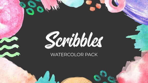 Scribbles. Watercolor Pack - VideoHive 35882059
