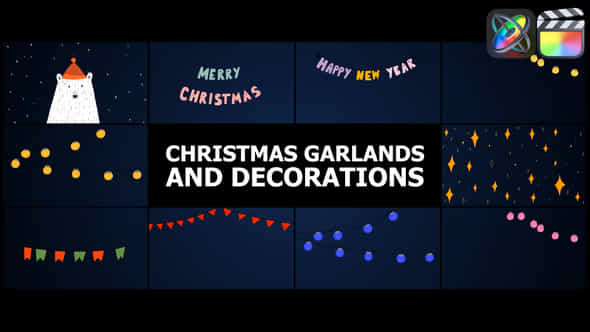 Christmas Garlands And Decorations Fcpx - VideoHive 48813627