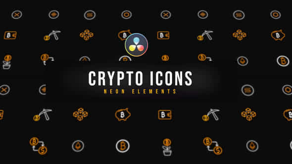 Crypto Neon Icons - VideoHive 39218459