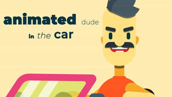 Animated dude in the car - VideoHive 33804425