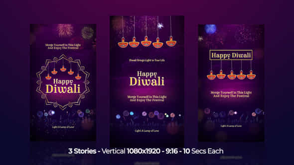 Happy Diwali Wishes Instagram Stories - VideoHive 54855374
