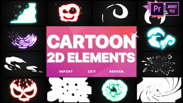 2D Cartoon Elements | Premiere - VideoHive 25076812