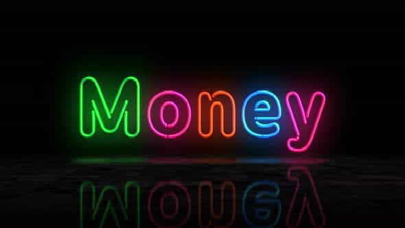 Money glowing neon 3d lights - VideoHive 32567312