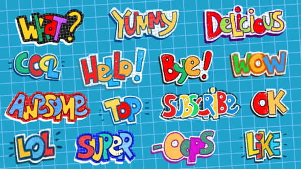 Stickers Words - VideoHive 22827927
