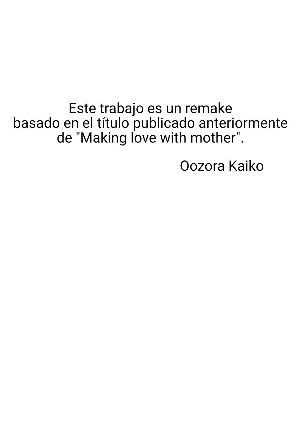 [Oozora Kaiko (kaiko)] Haha ni Koishite Remake Ban 1 [Spanish] [Ayanokoji el pelao]