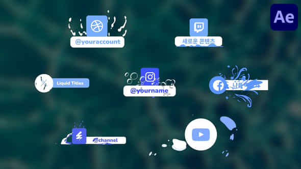 Social Media Liquid Titles For After Effects - VideoHive 56662951