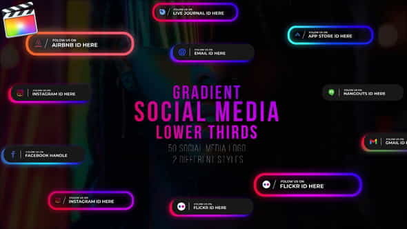 Gradient Social Media Lower Thirds - VideoHive 30334400