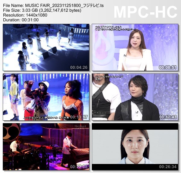 [TV-Variety] MUSIC FAIR – 2023.11.25