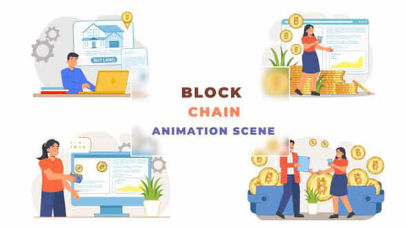 Blockchain Animation Scene - VideoHive 43333270